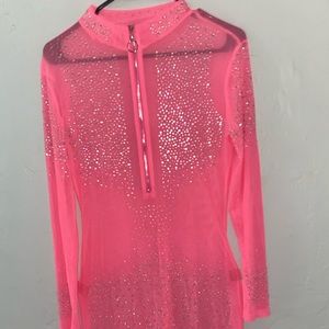 Pink Bedazzled Romper Coverup